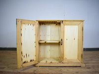 Vintage Rustic Bleached Wood Cupboard Cabinet