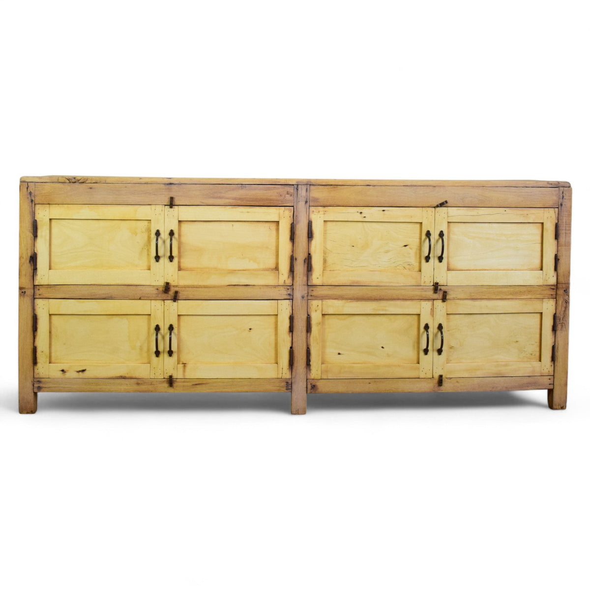 Vintage Rustic Bleached Wood Cupboard Cabinet Sideboard