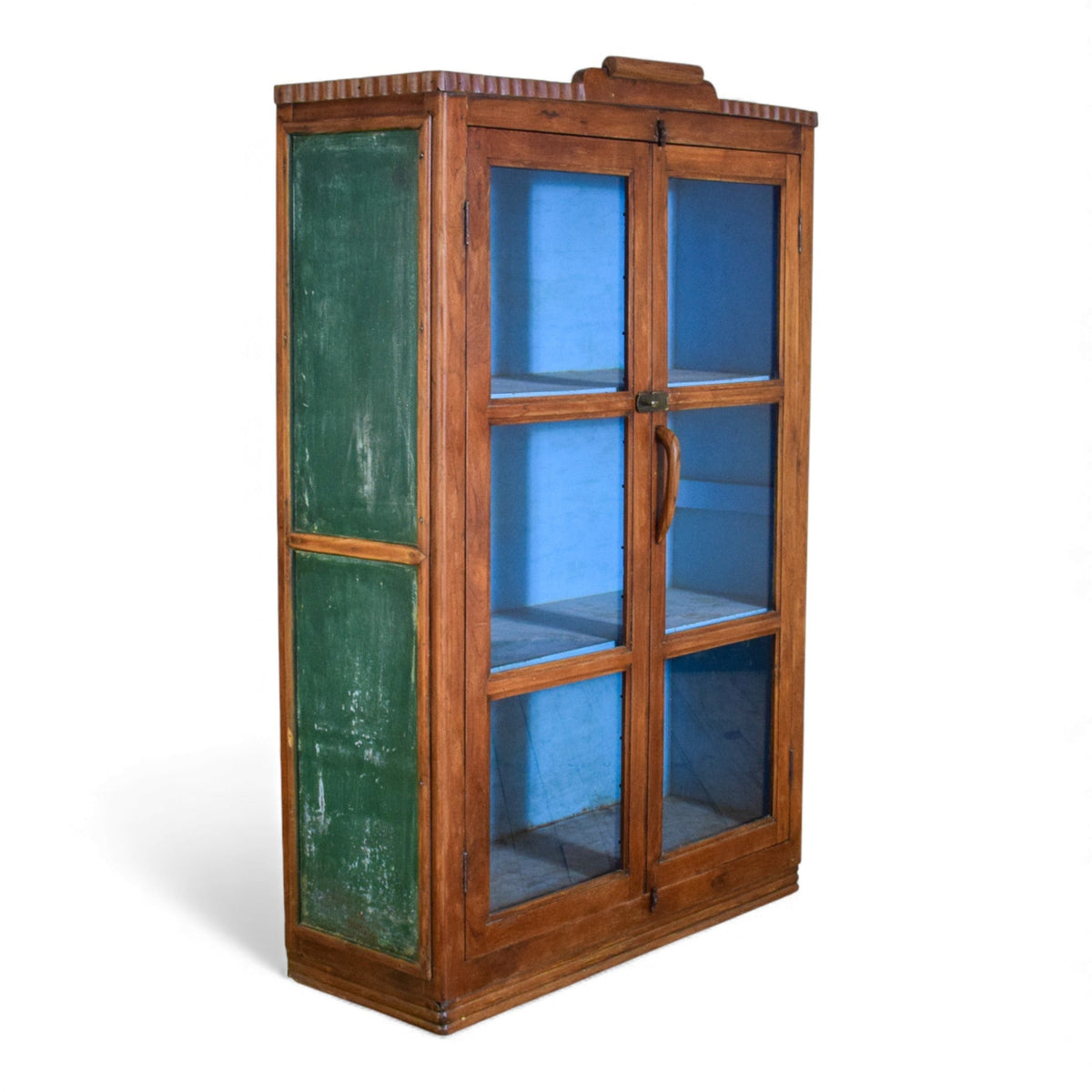 Vintage Rustic Wood and Metal Cupboard Cabinet