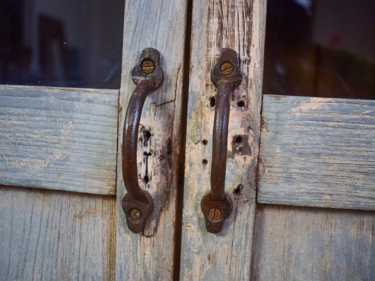 Vintage Worn Painted Rustic Cupboard Cabinet
