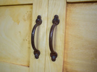 Vintage Rustic Bleached Wood Cupboard Cabinet Sideboard