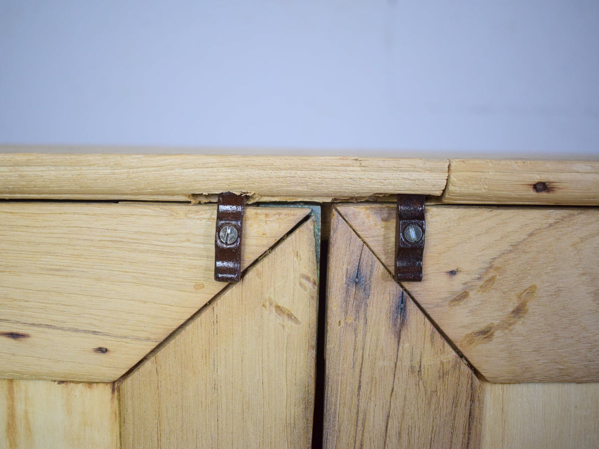 Vintage Rustic Bleached Wood Cupboard Cabinet