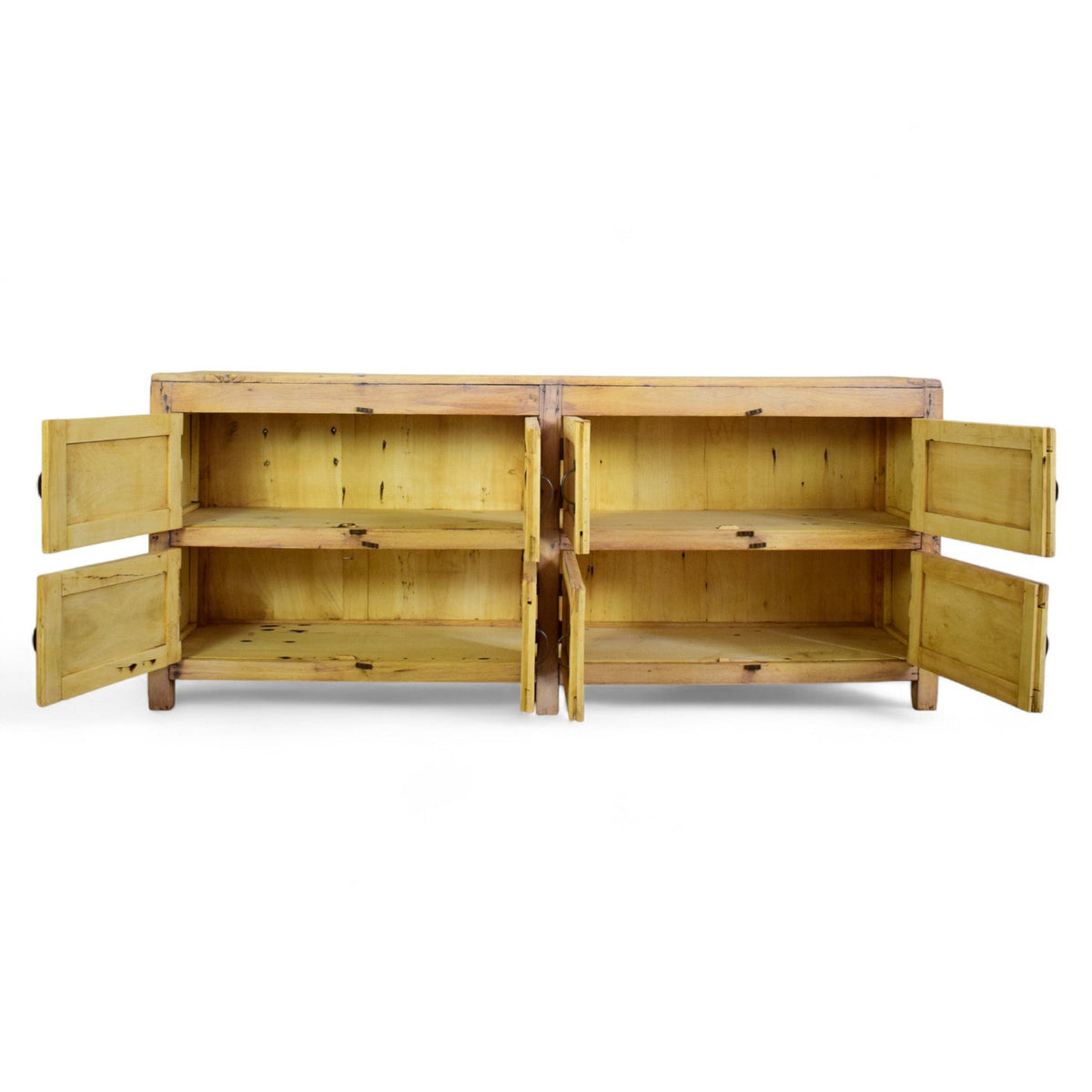 Vintage Rustic Bleached Wood Cupboard Cabinet Sideboard