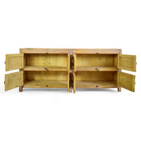 Vintage Rustic Bleached Wood Cupboard Cabinet Sideboard