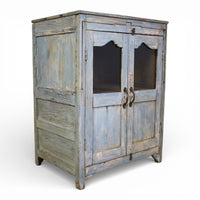 Vintage Worn Painted Rustic Cupboard Cabinet