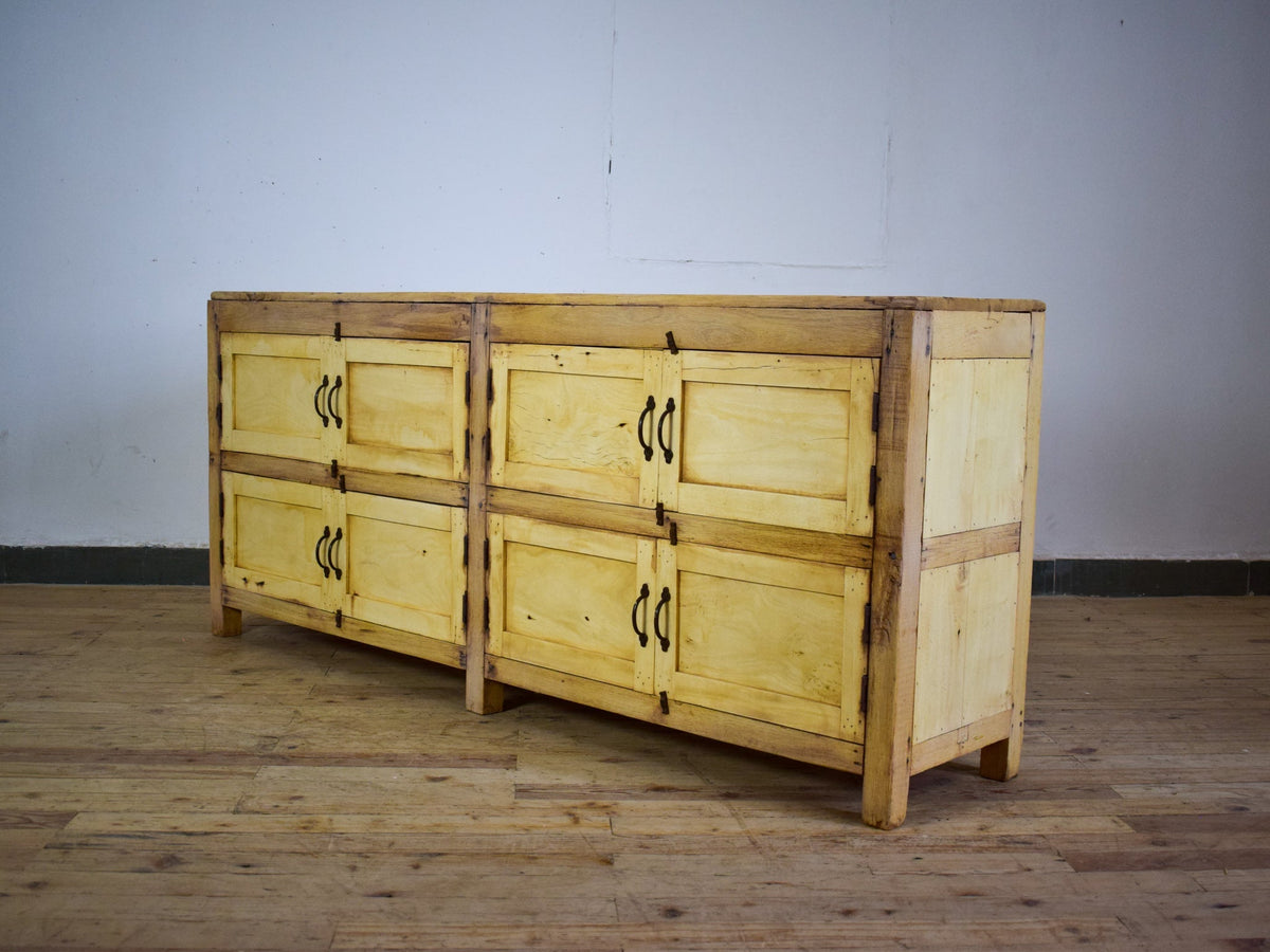 Vintage Rustic Bleached Wood Cupboard Cabinet Sideboard