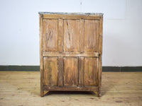 Vintage Worn Painted Rustic Cupboard Cabinet