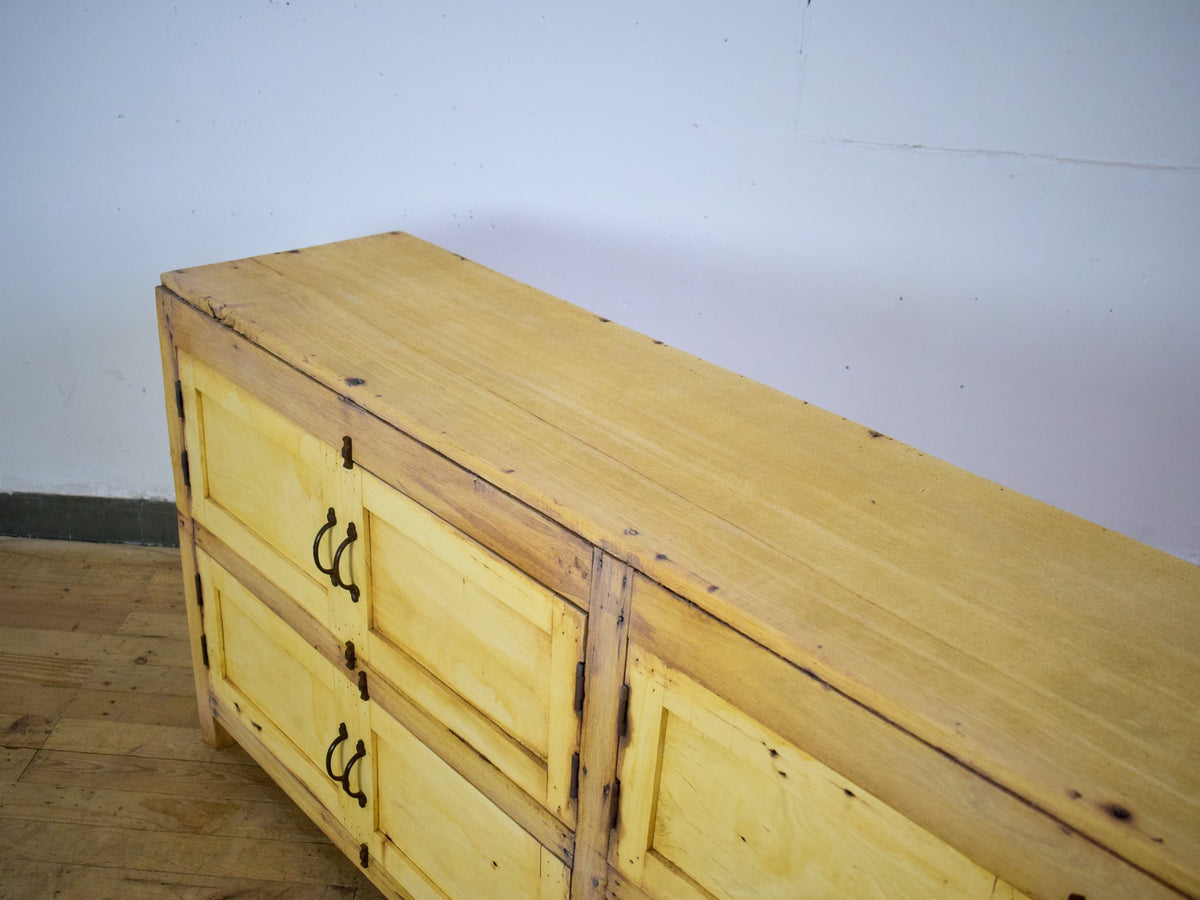 Vintage Rustic Bleached Wood Cupboard Cabinet Sideboard