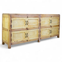 Vintage Rustic Bleached Wood Cupboard Cabinet Sideboard