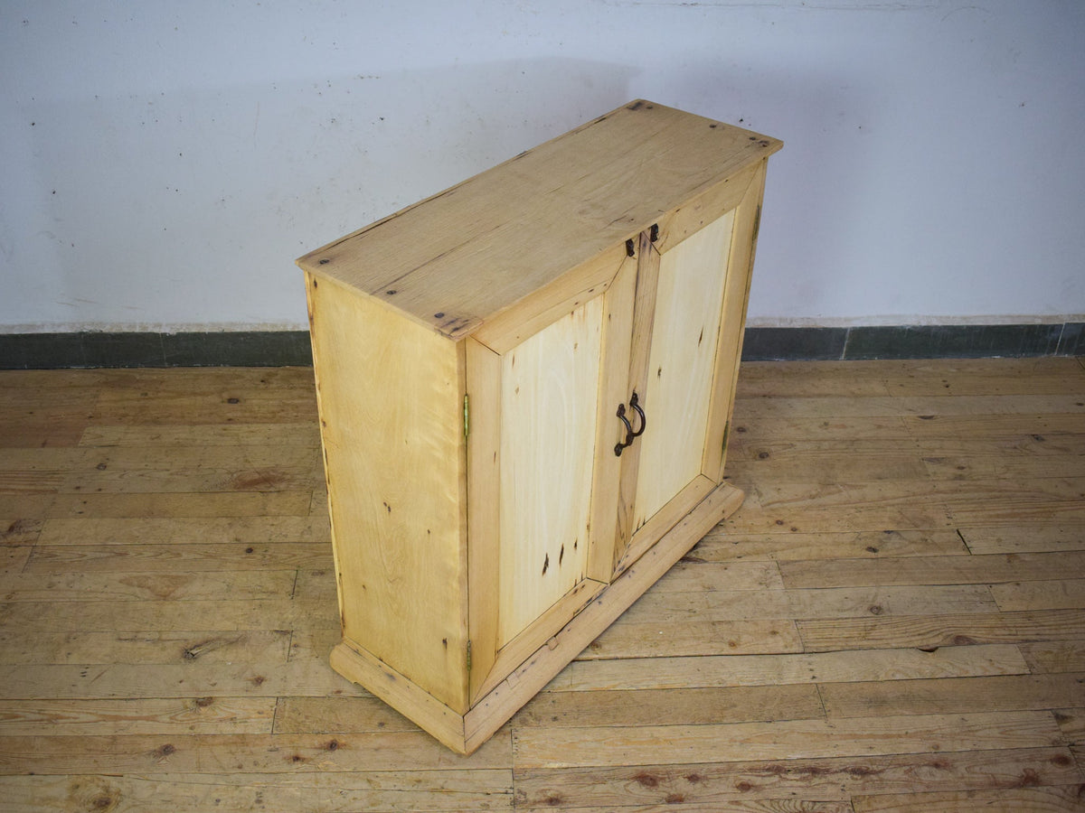 Vintage Rustic Bleached Wood Cupboard Cabinet