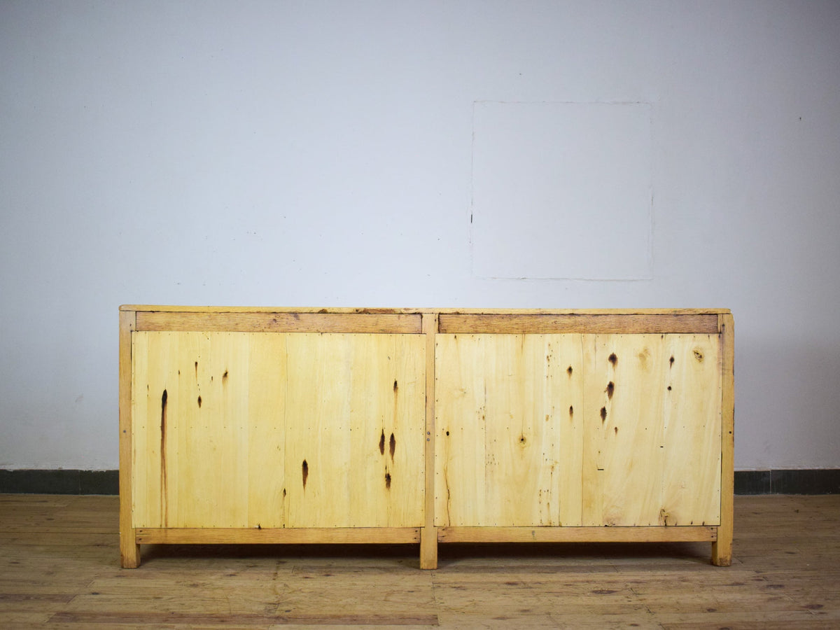 Vintage Rustic Bleached Wood Cupboard Cabinet Sideboard