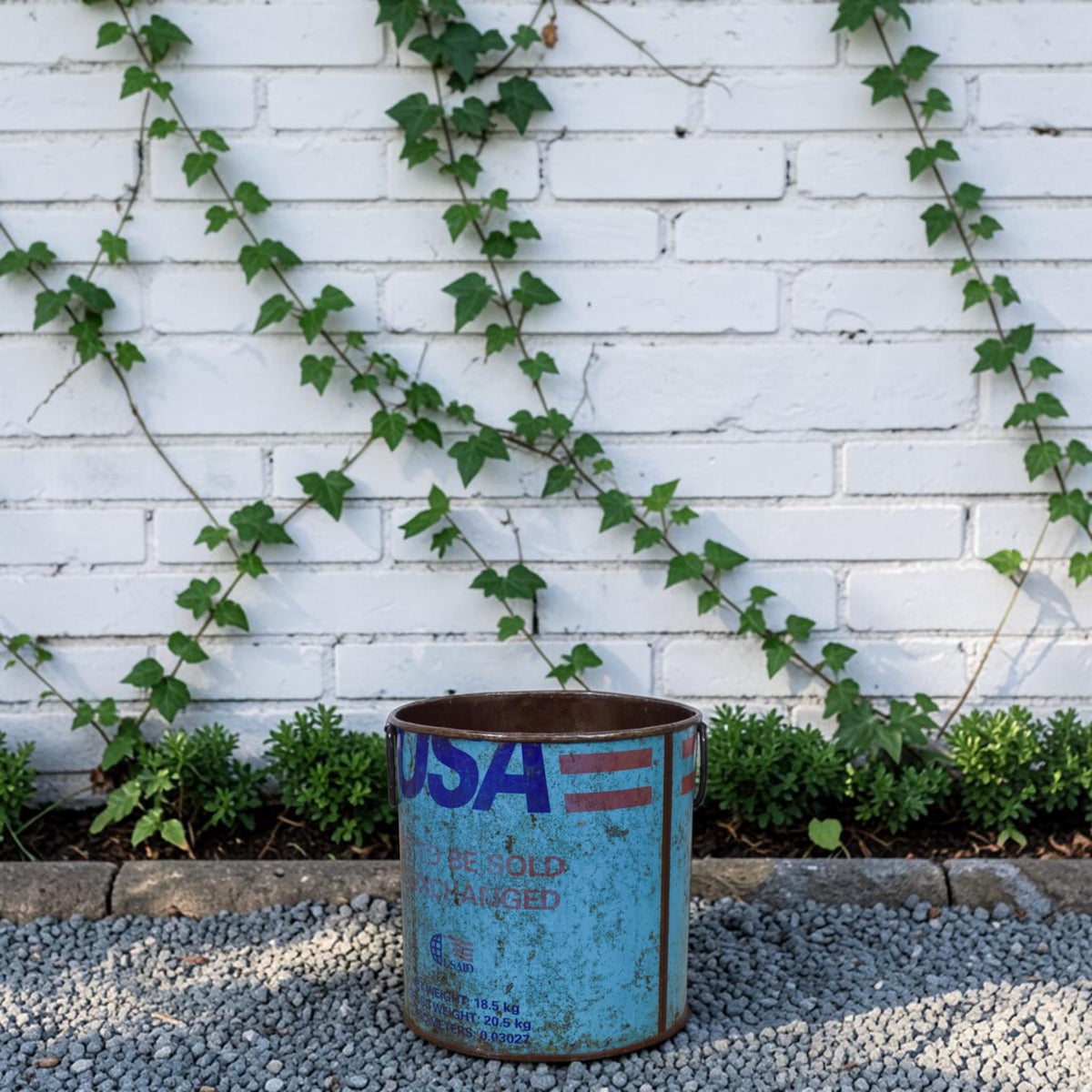 Vintage Rustic Metal Planter
