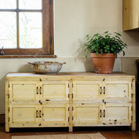 Vintage Rustic Bleached Wood Cupboard Cabinet Sideboard