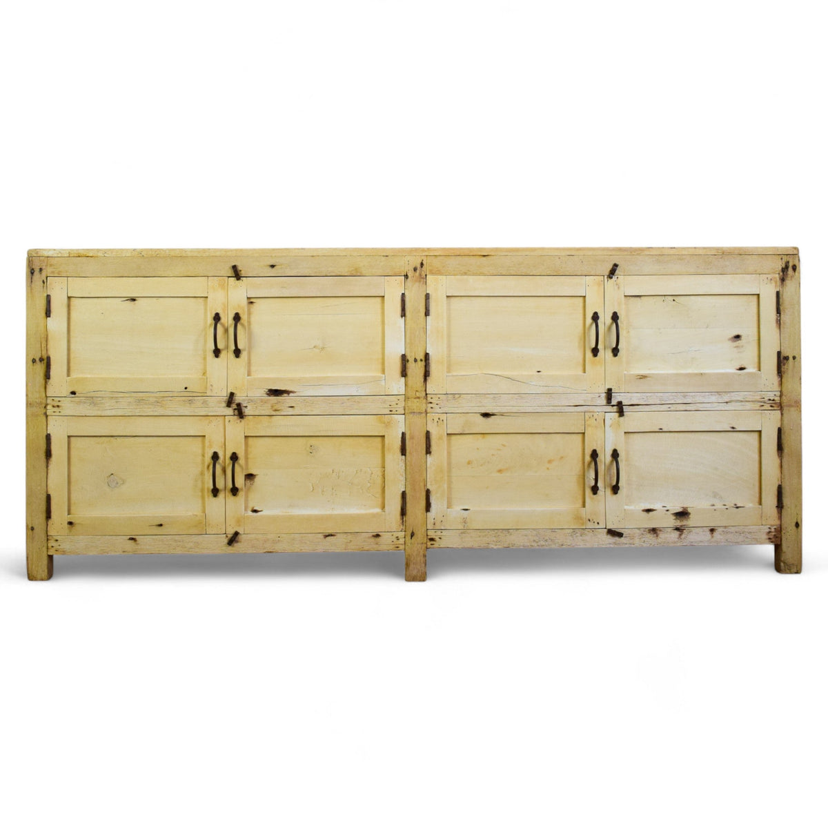 Vintage Rustic Bleached Wood Cupboard Cabinet Sideboard