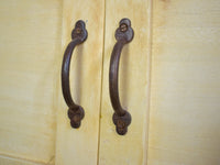 Vintage Rustic Bleached Wood Cupboard Cabinet Sideboard
