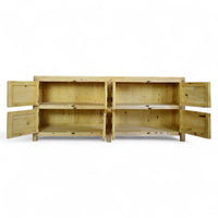 Vintage Rustic Bleached Wood Cupboard Cabinet Sideboard