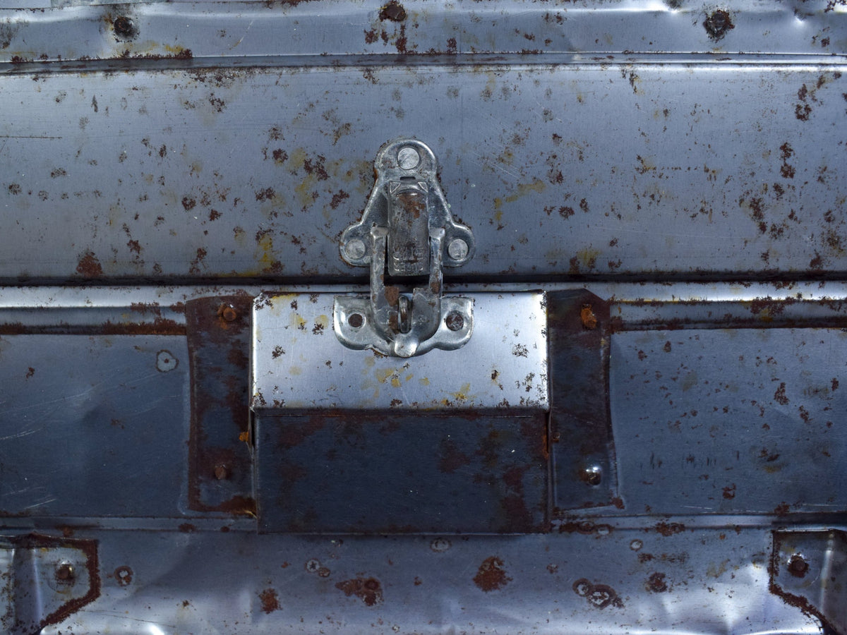 Vintage Indian Hand Painted Metal Travel Trunk Chest