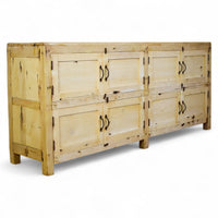 Vintage Rustic Bleached Wood Cupboard Cabinet Sideboard