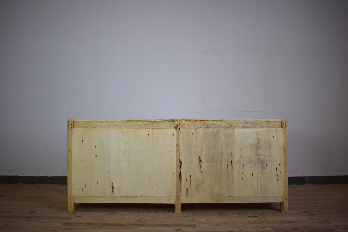 Vintage Rustic Bleached Wood Cupboard Cabinet Sideboard