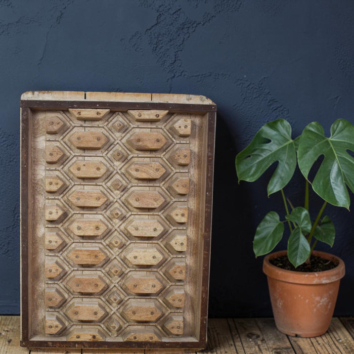Vintage Rustic Architectural Wooden Carved Mould Board Wall Art