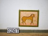 Hand Painted Vintage Design Indian Tiger on Wooden Board Painting