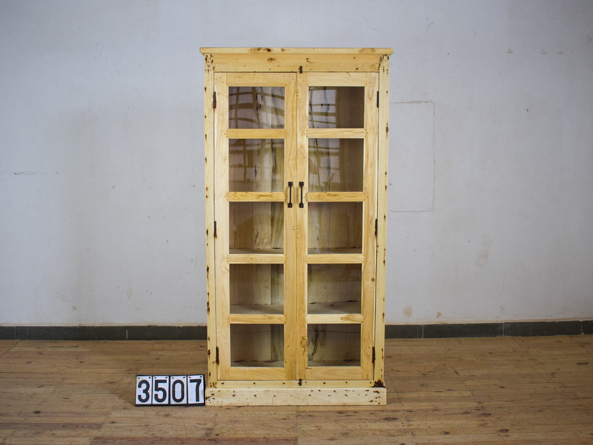 Vintage Rustic Bleached Wood Cupboard Cabinet Storage