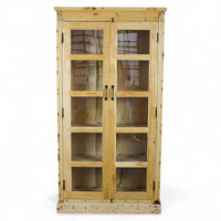Vintage Rustic Bleached Wood Cupboard Cabinet Storage