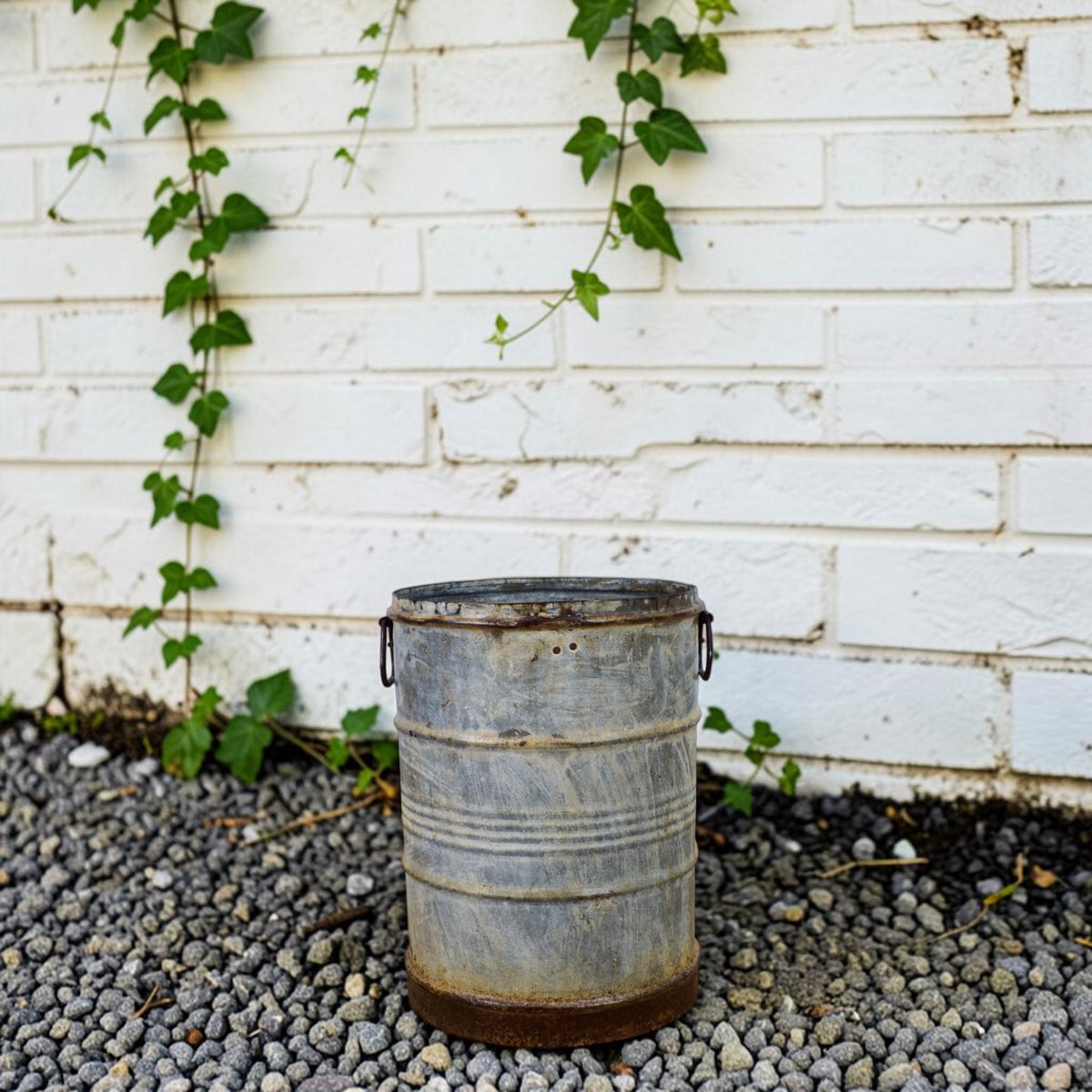 Vintage Rustic Metal Planter