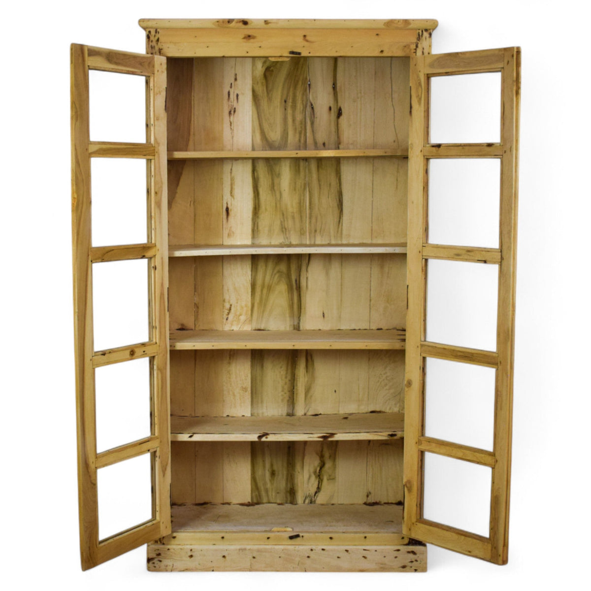 Vintage Rustic Bleached Wood Cupboard Cabinet Storage