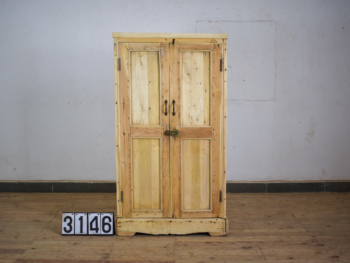 Vintage Rustic Bleached Wood Cupboard Cabinet Storage
