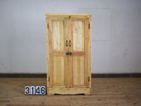 Vintage Rustic Bleached Wood Cupboard Cabinet Storage
