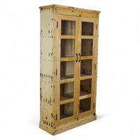 Vintage Rustic Bleached Wood Cupboard Cabinet Storage