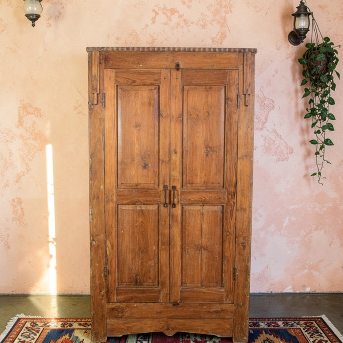Vintage Rustic Teak Wood Cupboard Cabinet Storage