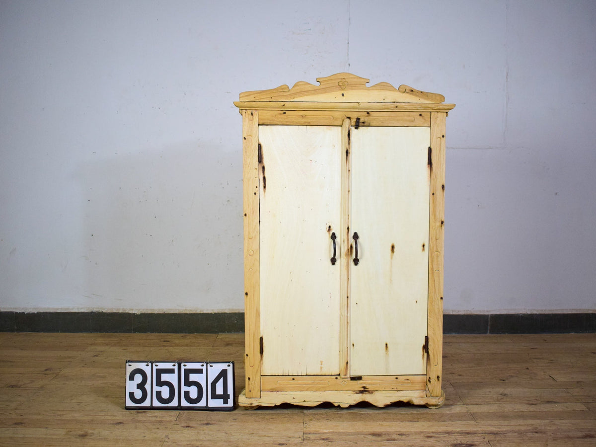 Vintage Bleached Rustic Kitchen Cupboard Cabinet