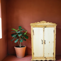 Vintage Bleached Rustic Kitchen Cupboard Cabinet