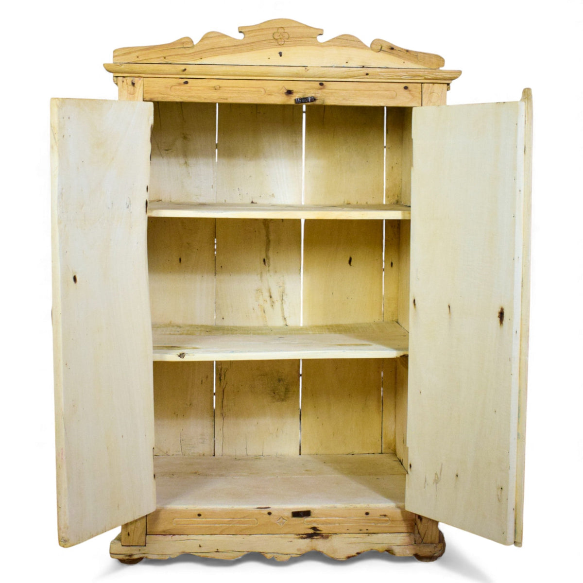 Vintage Bleached Rustic Kitchen Cupboard Cabinet