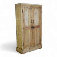 Vintage Rustic Bleached Wood Cupboard Cabinet Storage