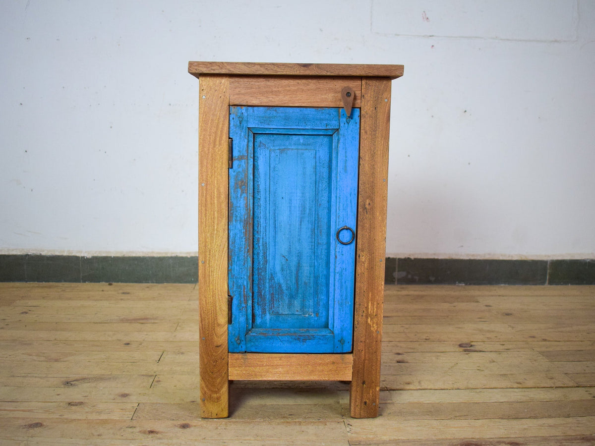 Vintage Reclaimed  Wooden Pair of Bed Side Cabinet Cupboard