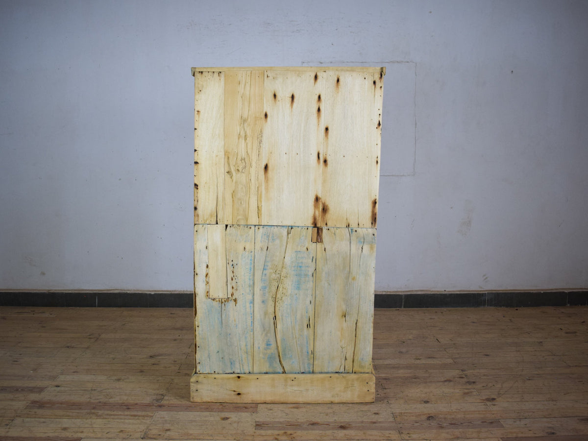 Vintage Rustic Bleached Wood Cupboard Cabinet Storage