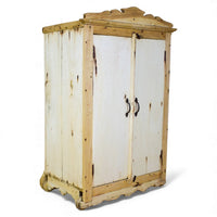 Vintage Bleached Rustic Kitchen Cupboard Cabinet