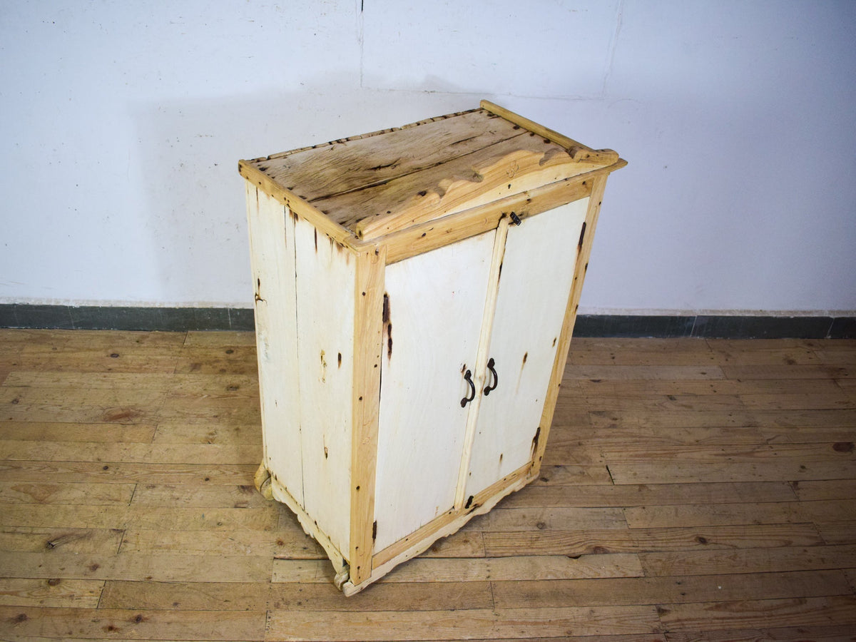 Vintage Bleached Rustic Kitchen Cupboard Cabinet