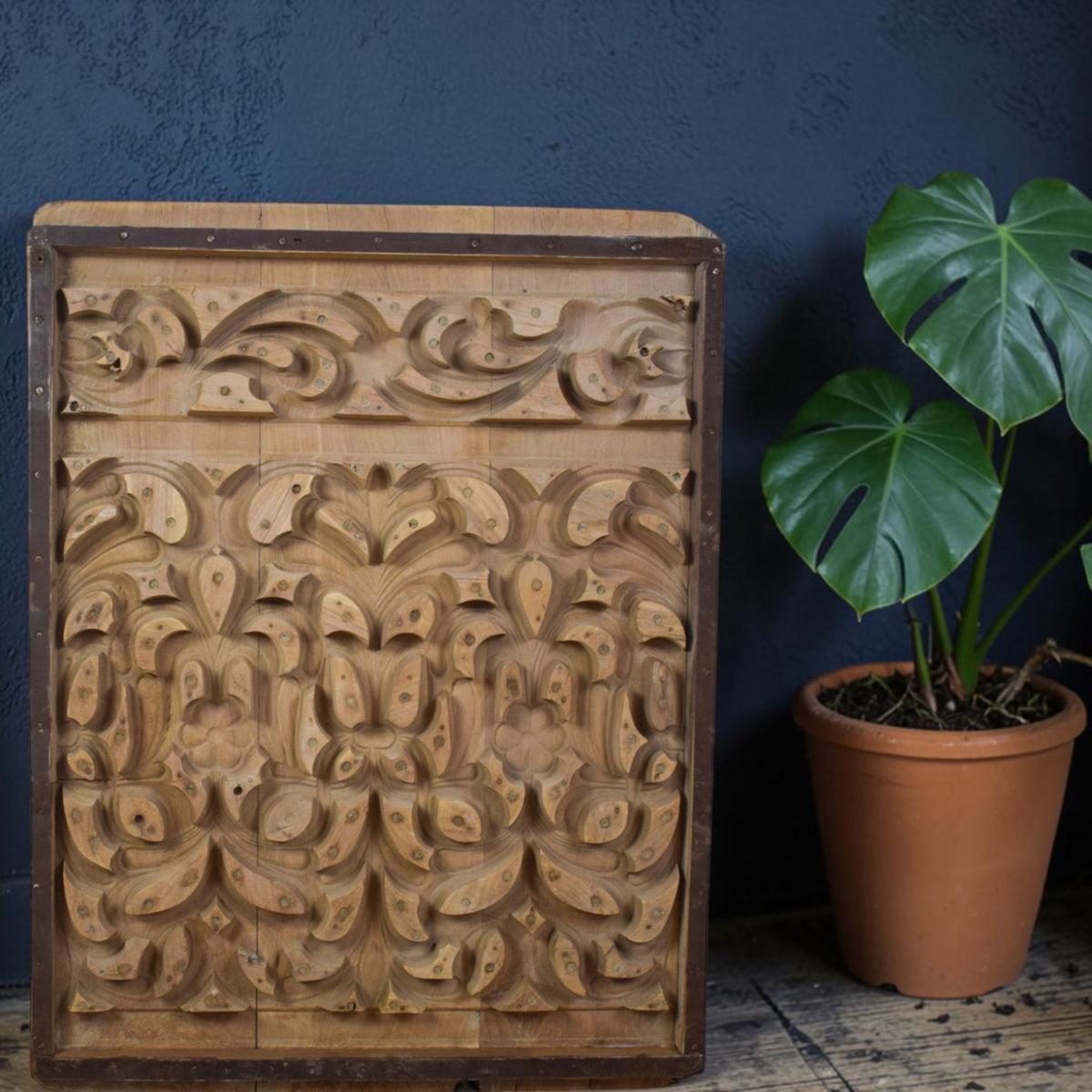 Vintage Rustic Architectural Wooden Carved Mould Board Wall Art