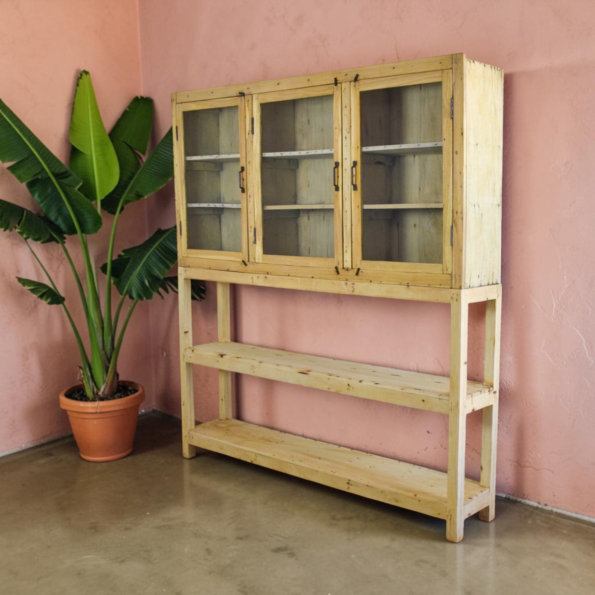 Vintage Rustic Reclaimed Wooden Sideboard Cupboard Dresser