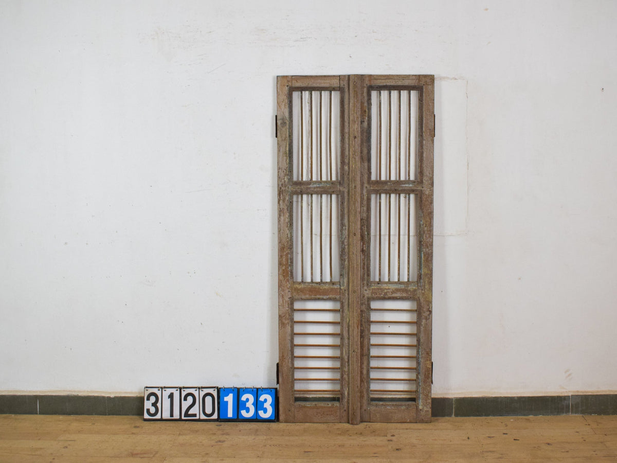 Pair of Antique Vintage Indian Doors Shutters