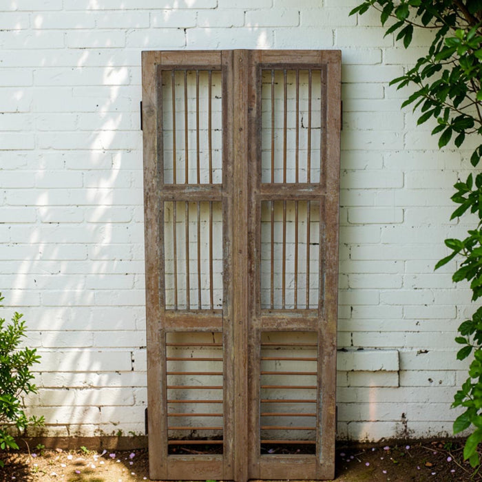 Pair of Antique Vintage Indian Doors Shutters