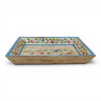 Vintage Design Indian Hand Painted Wooden Tray
