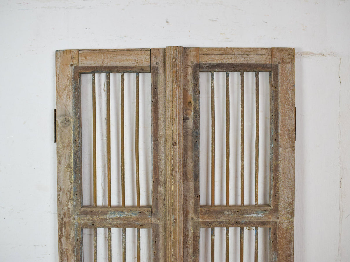 Pair of Antique Vintage Indian Doors Shutters