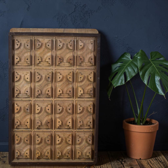 Vintage Rustic Architectural Wooden Carved Mould Board Wall Art