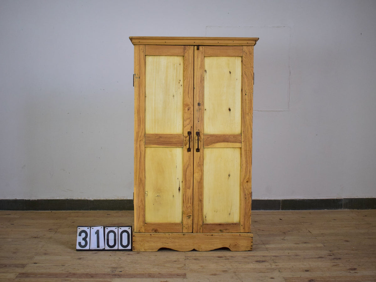 Vintage Rustic Bleached Wood Cupboard Cabinet Storage