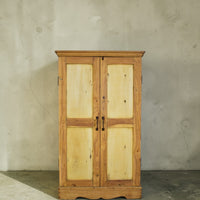 Vintage Rustic Bleached Wood Cupboard Cabinet Storage